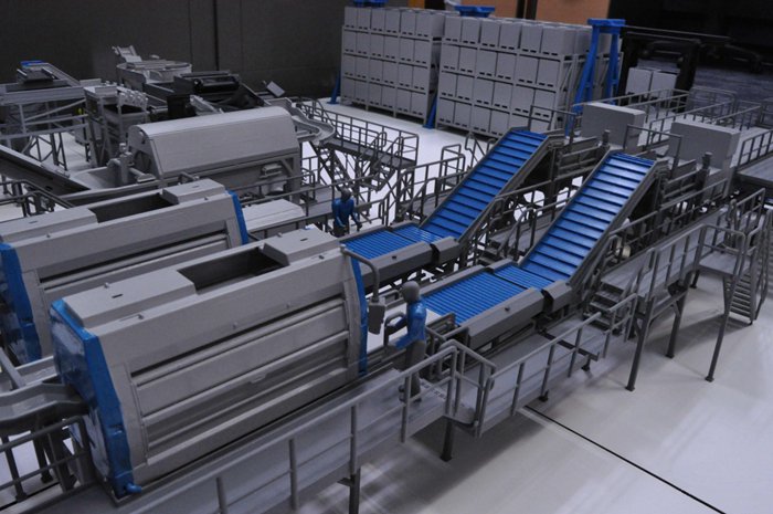 3D打印缩放等比例模型(库)解决企业生产线复杂问题,3D打印出生产线模型展示图