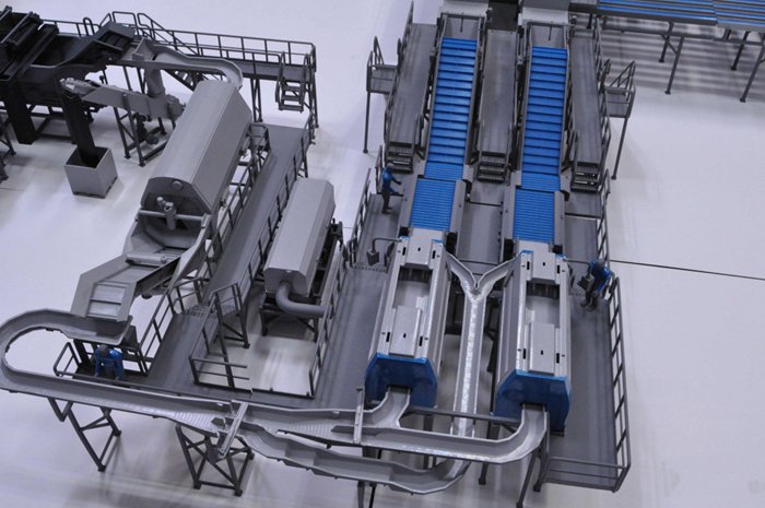 3D打印缩放等比例模型(库)解决企业生产线复杂问题,3D打印出生产线模型展示图