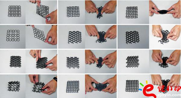 艺术家Behnaz Farahi 测试不同打印结构的压缩形变 [4D or 3D]3D打印技术升级版-3D打印可形变微结构新鲜出炉