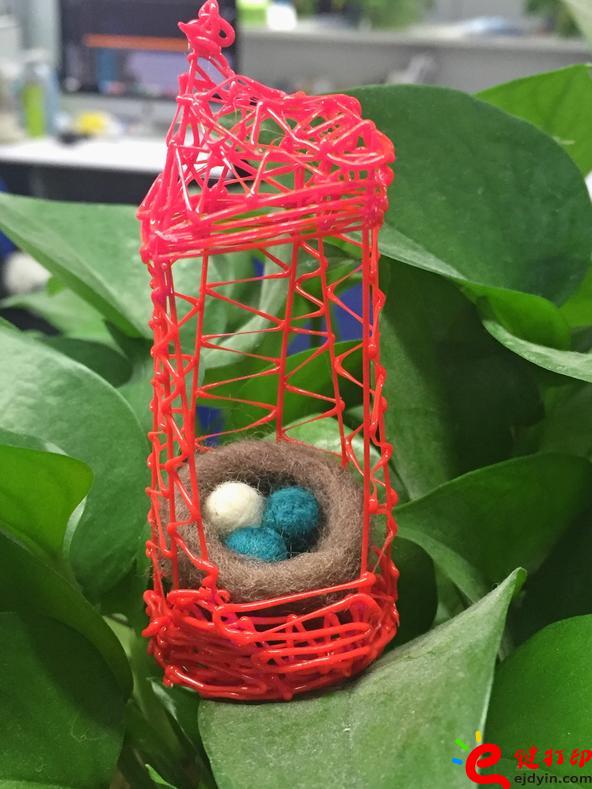 [内附美图]第一次3D打印笔DIY作品之毛毡鸟巢