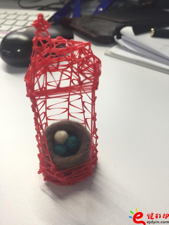 [内附美图]第一次3D打印笔DIY作品之毛毡鸟巢